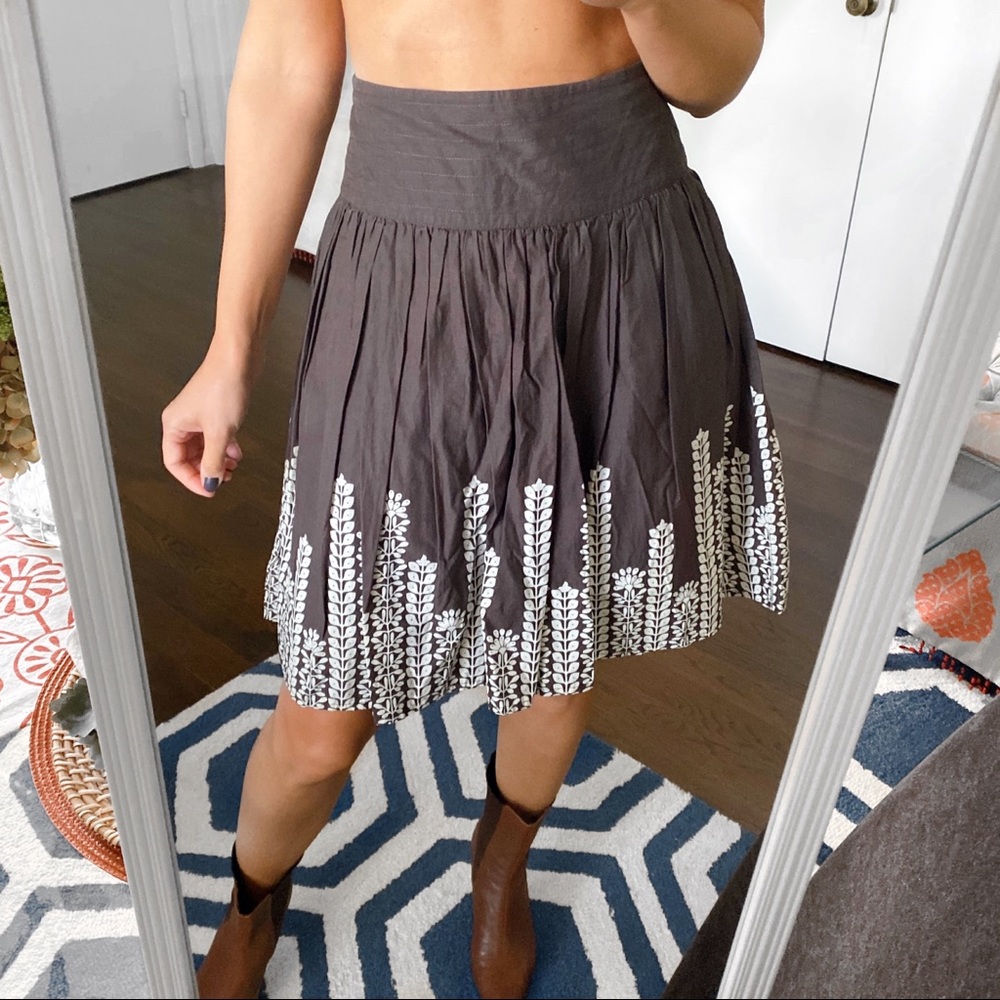 🍂 TOP SECRET BROWN WHITE FLORAL PLEATED HIGH WAIST SKIRT!